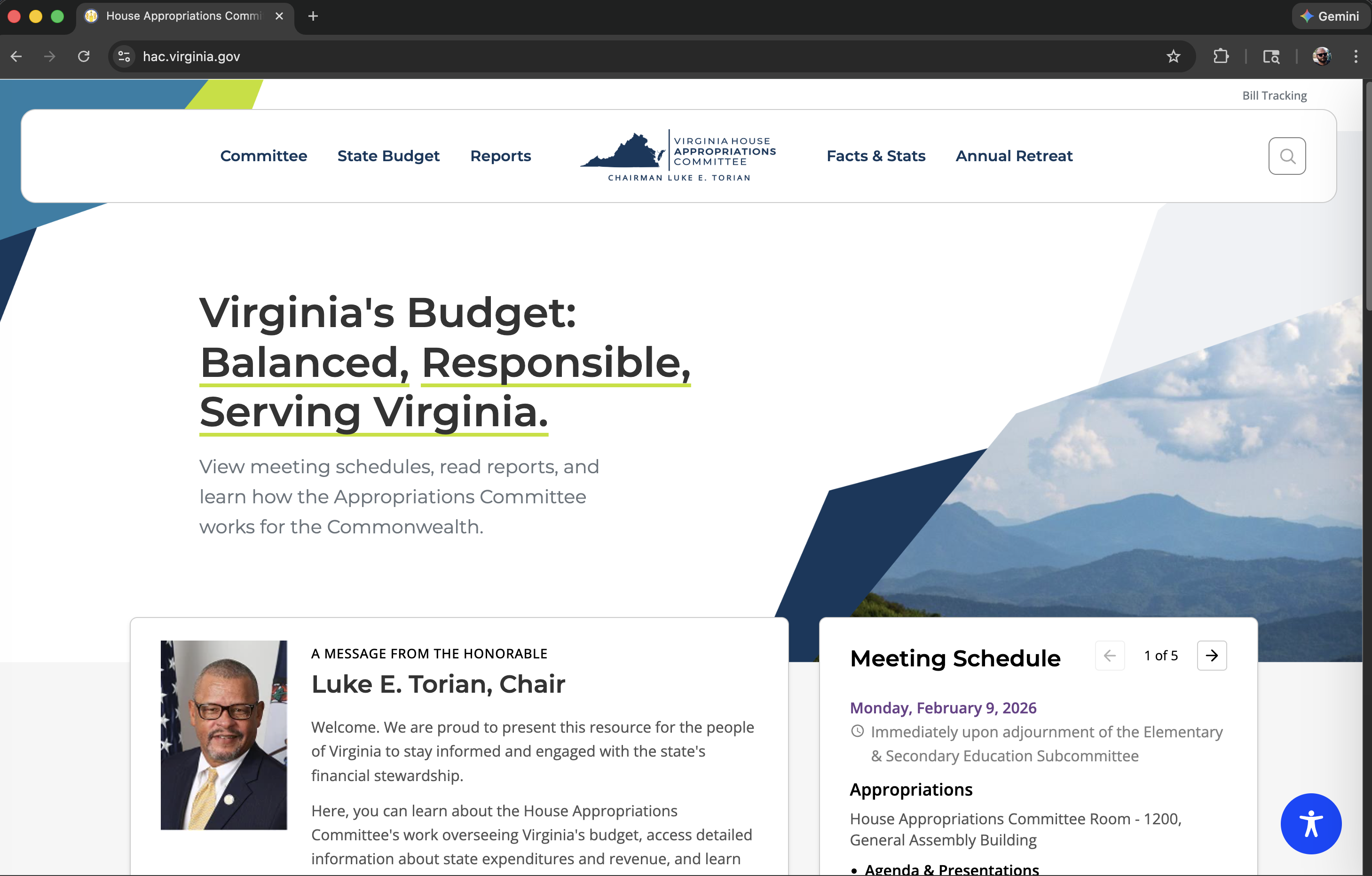 Virginia House Appropriations Committee website
