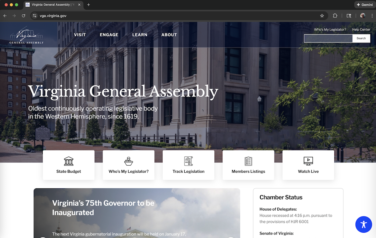 Virginia General Assembly website